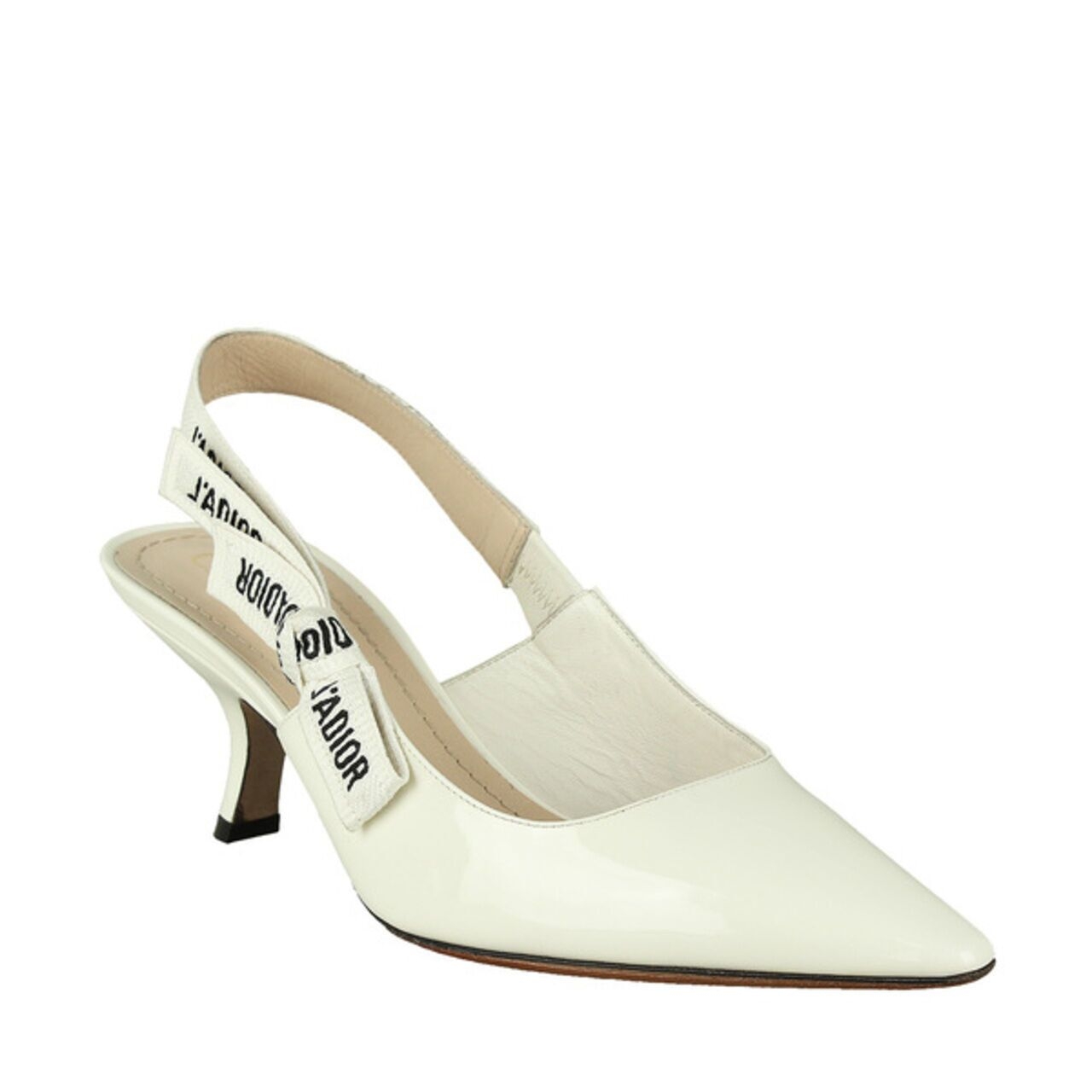 Christian Dior Patent J'Adior Slingback Pumps in Off White