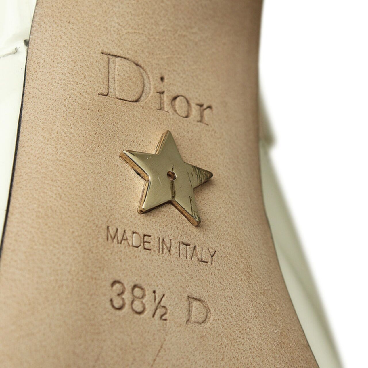 Christian Dior Patent J'Adior Slingback Pumps in Off White