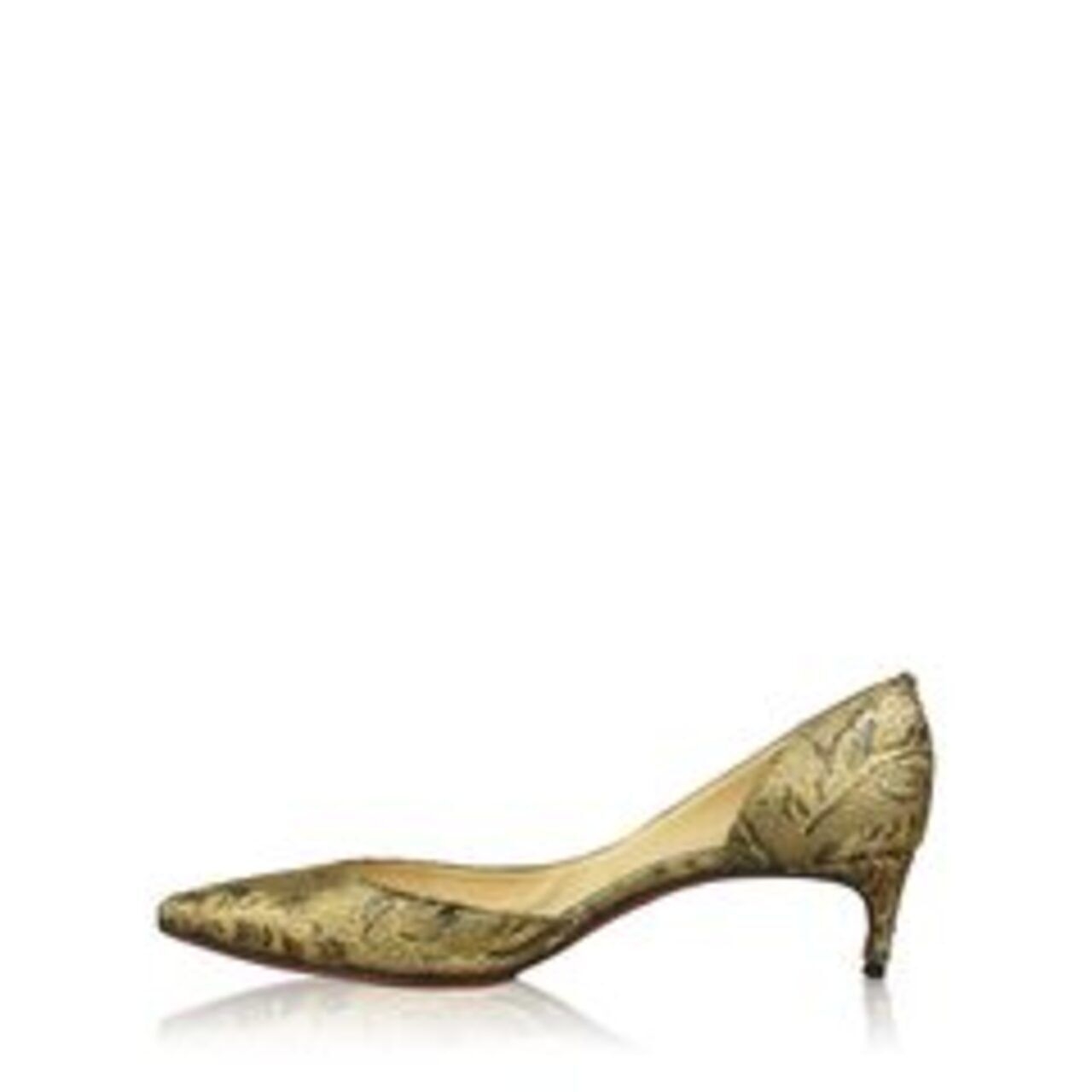 Christian Louboutin Bronze and Brown Swirl Iriza 45 Brocart Pumps Heels