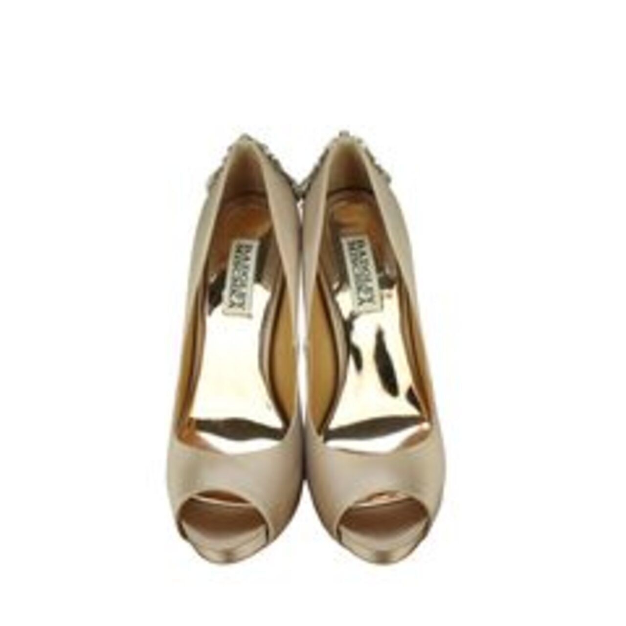 Badgley Mischka Kiara Embellished Peep-Toe Pump Heels
