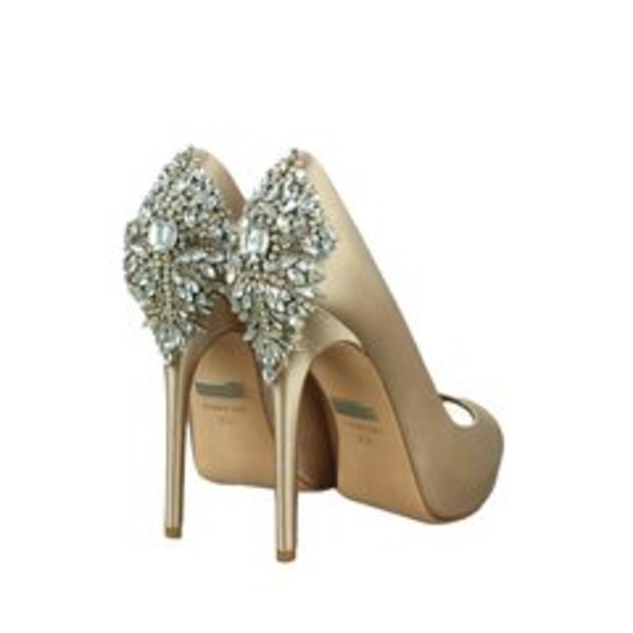 Badgley Mischka Kiara Embellished Peep-Toe Pump Heels