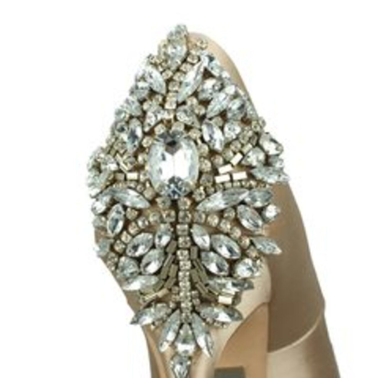 Badgley Mischka Kiara Embellished Peep-Toe Pump Heels