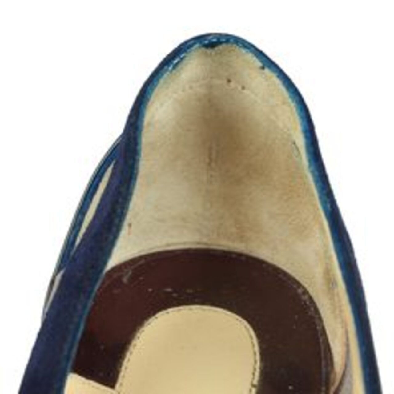 Christian Louboutin Purple Snakeskin Suede Patent Leather Heels