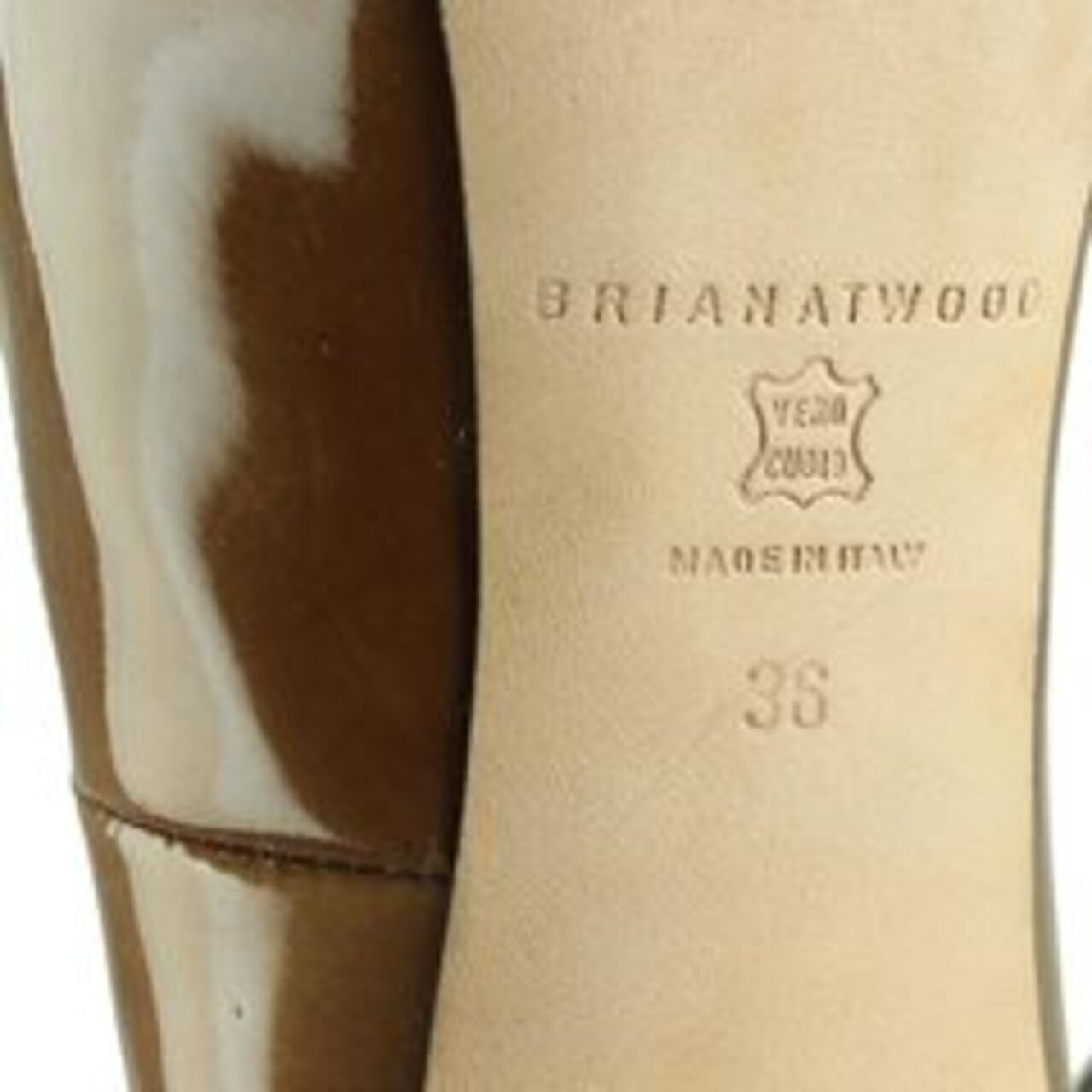 Brian Atwod Maniac Brown Patent Leather Pumps Heels