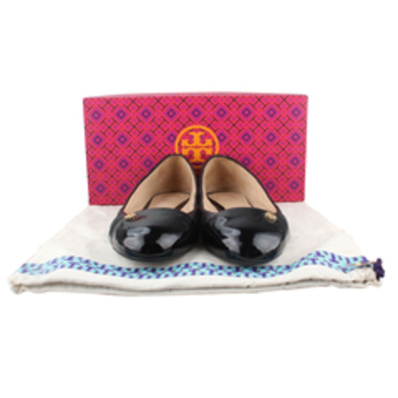 Tory Burch Claremont Black Quilted Leather Ballet Flats