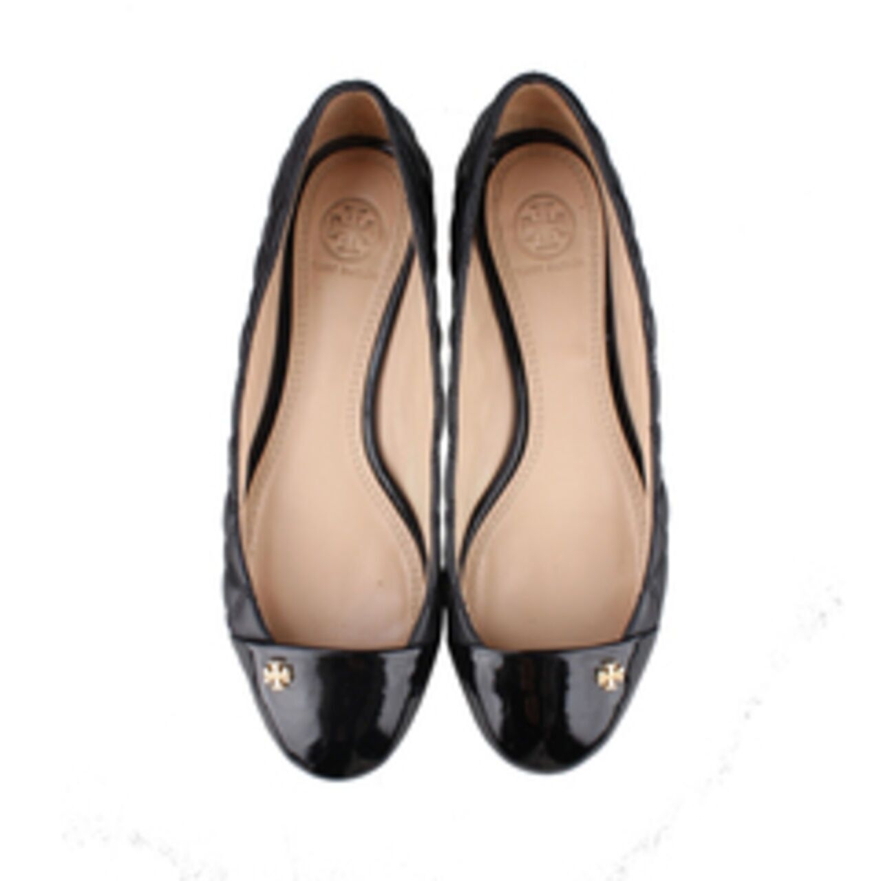 Tory Burch Claremont Black Quilted Leather Ballet Flats