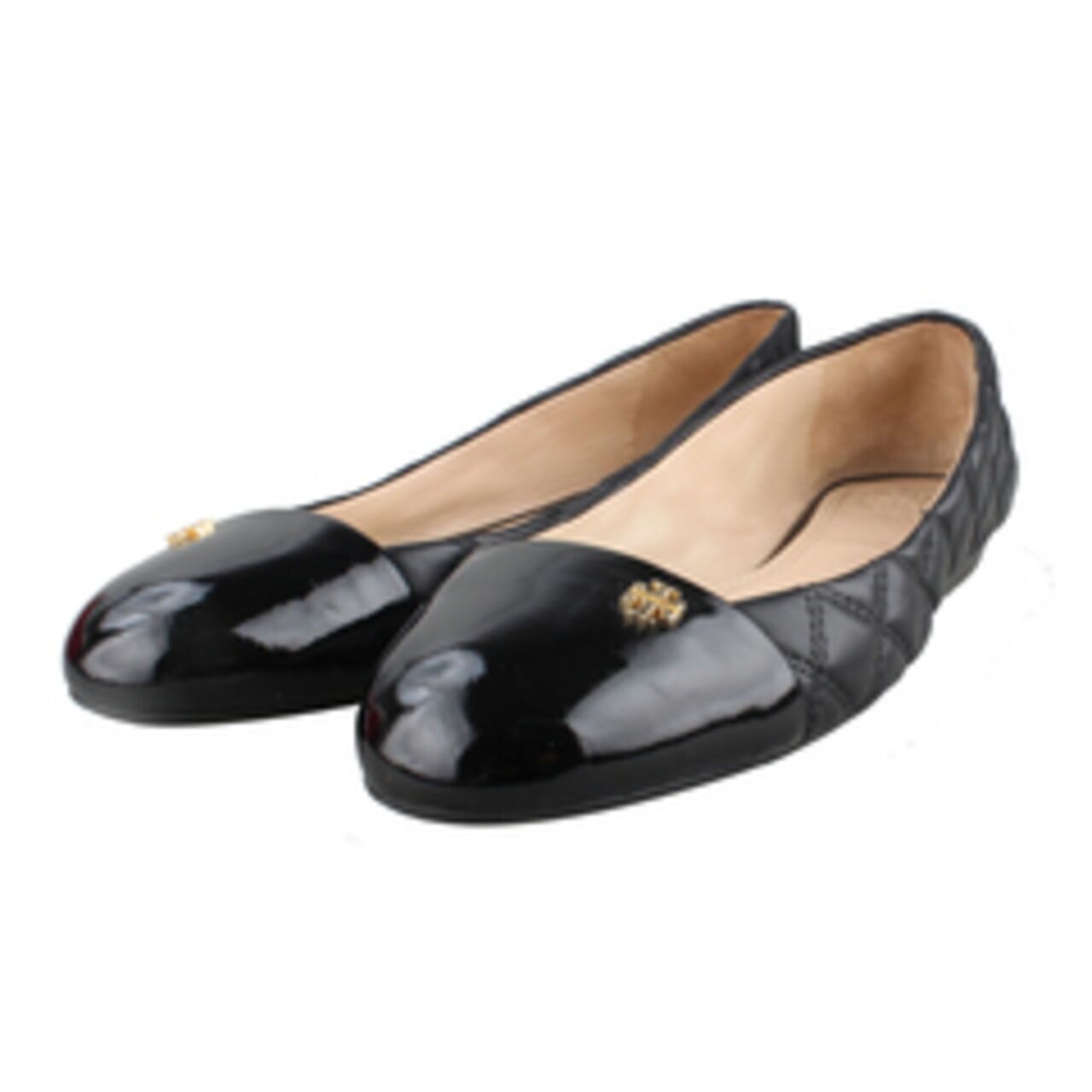 Tory Burch Claremont Black Quilted Leather Ballet Flats