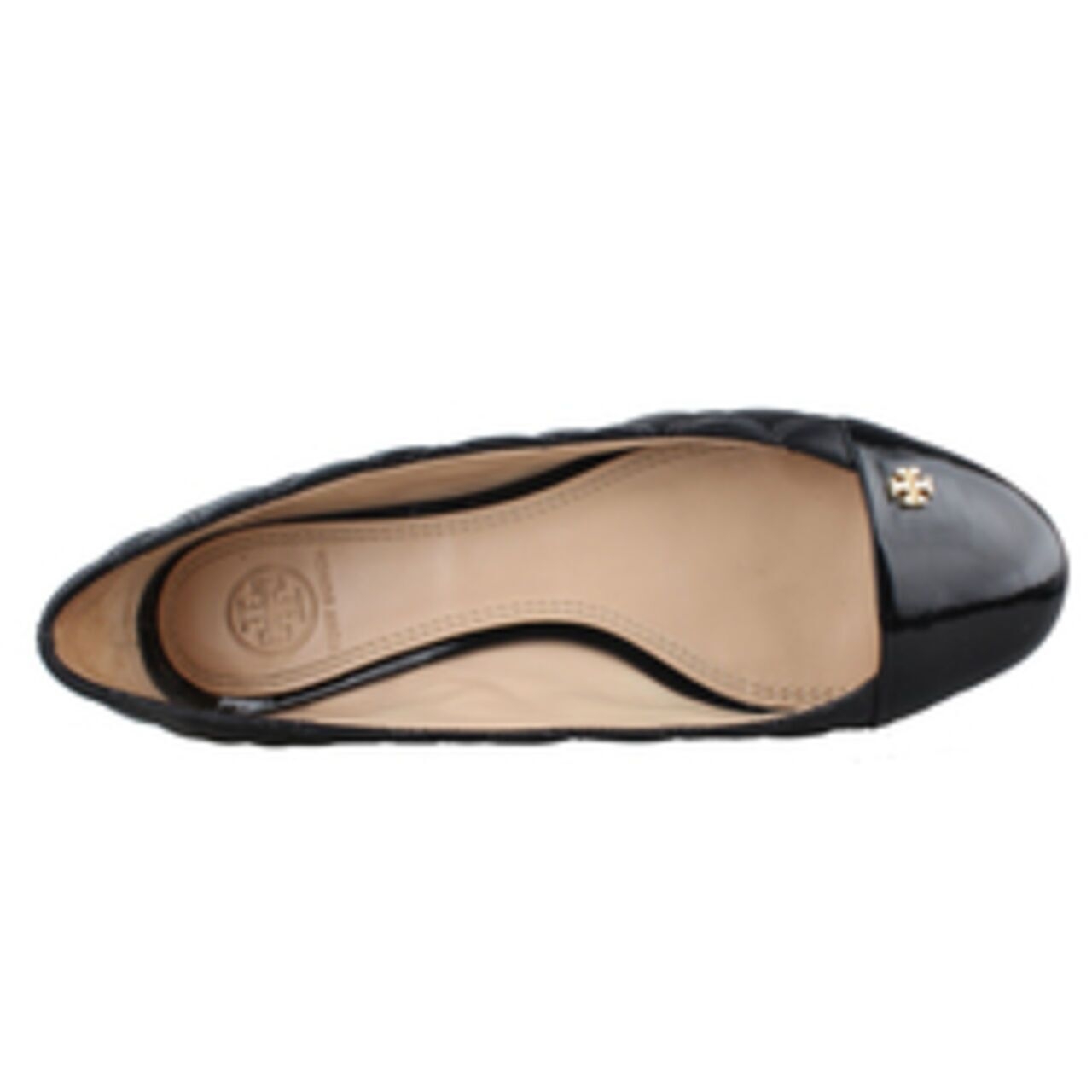 Tory Burch Claremont Black Quilted Leather Ballet Flats