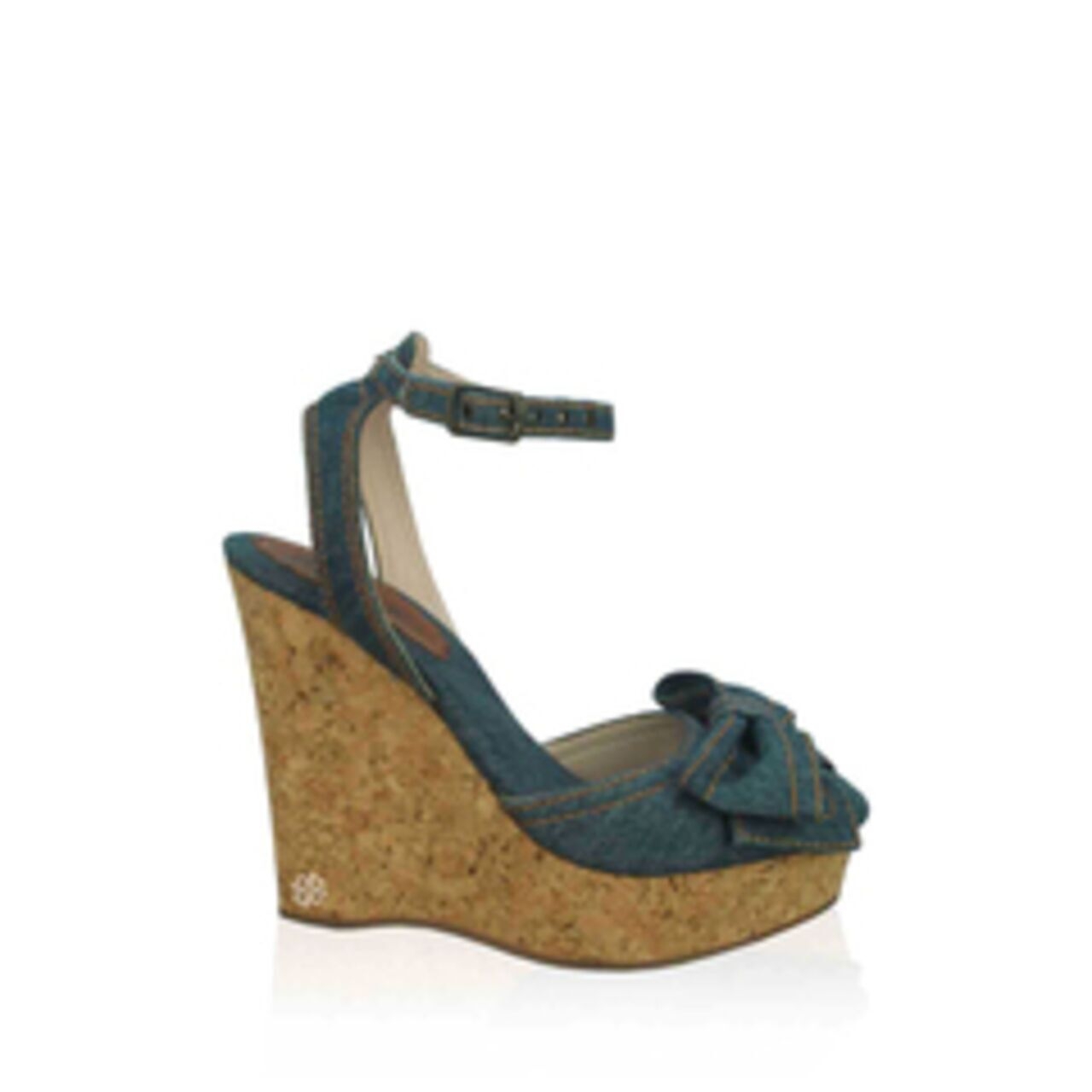 Red Valentino Bow Jeans Blue Wedges