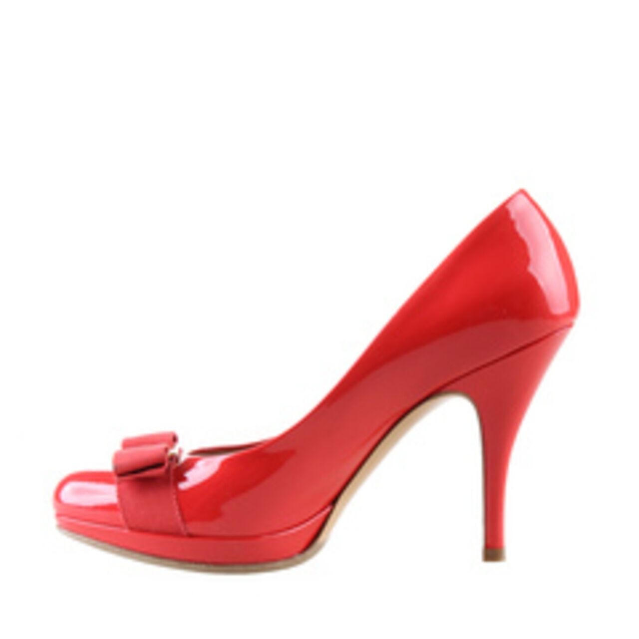 Salvatore Ferragamo Tina Patent Pump Red Heels