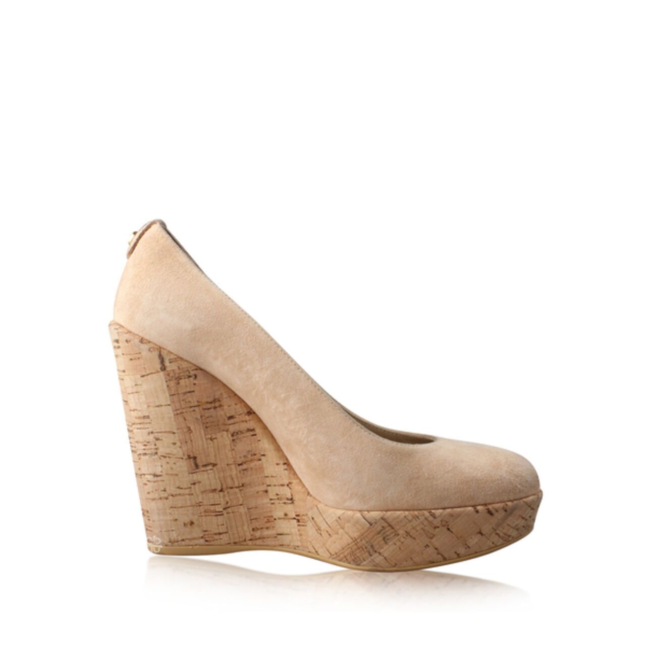 Stuart Weitzman Corkswoon Suede Wedge Bisque 125mm