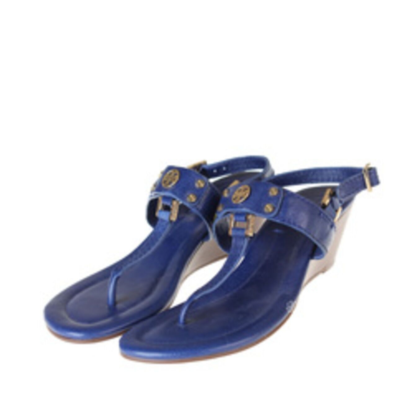 Tory Burch Robinson Demi Sandal Blue Wedges