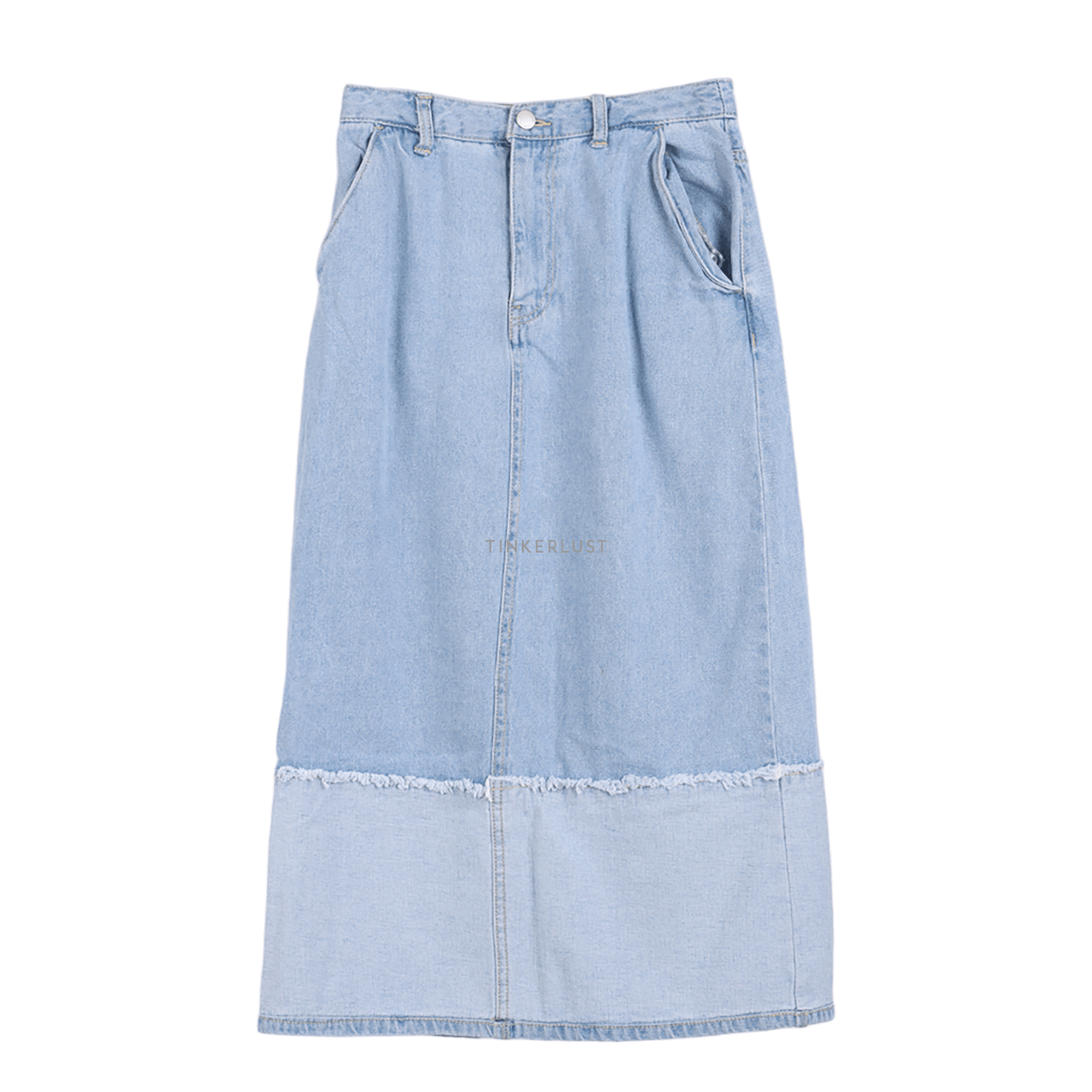 Bershka Blue Jeans Midi Skirt