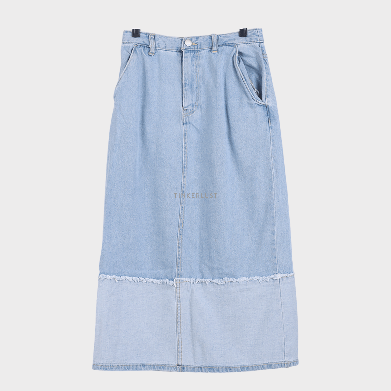 Bershka Blue Jeans Midi Skirt
