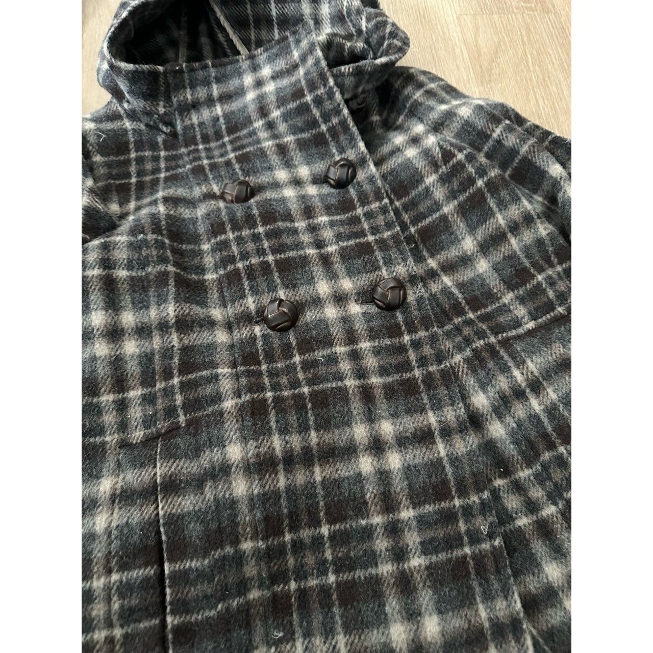 Zara Dark Grey Geometric Coat Wool Jacket Winter