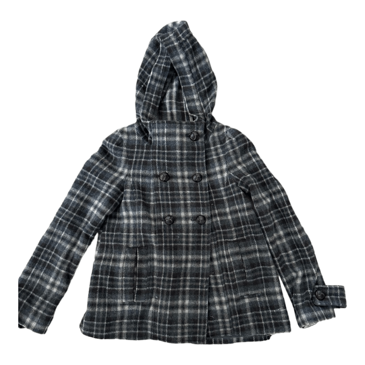 Zara Dark Grey Geometric Coat Wool Jacket Winter