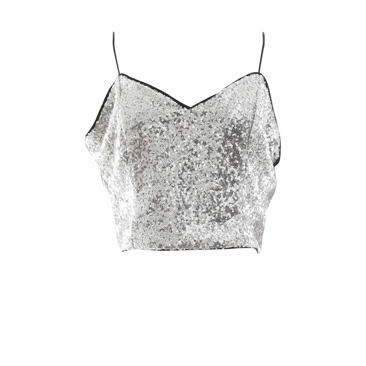 H&M Silver Sequins Sleeveless