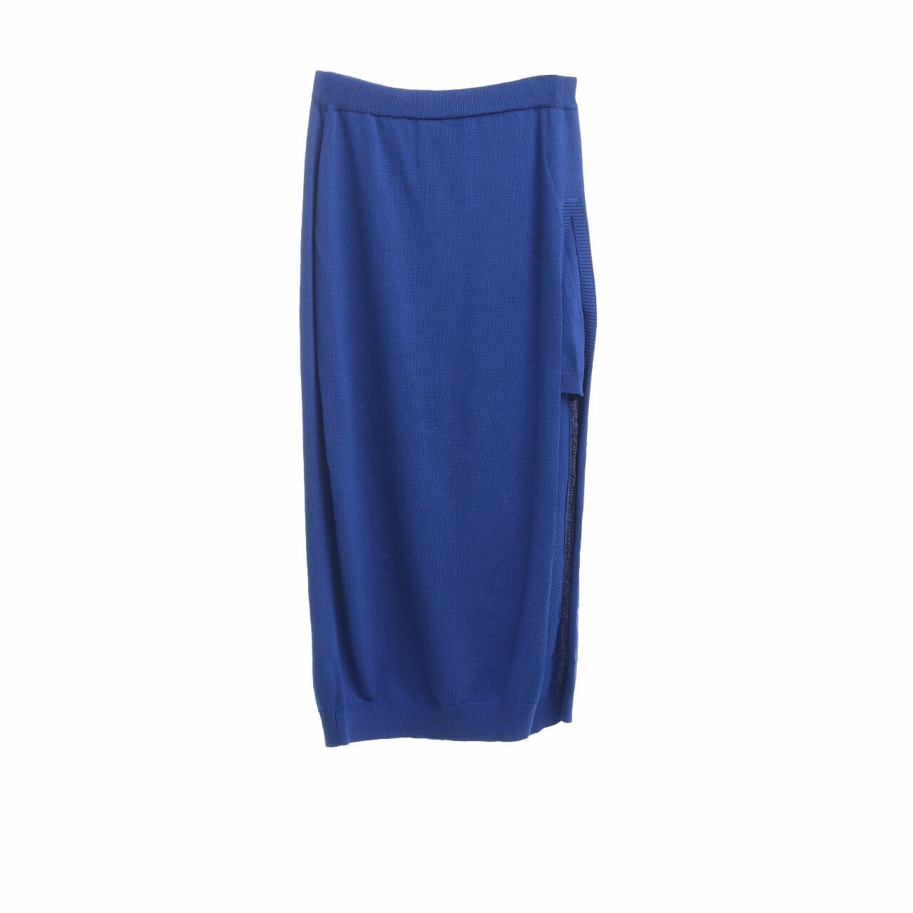 Pomelo. Blue Slit Midi Skirt