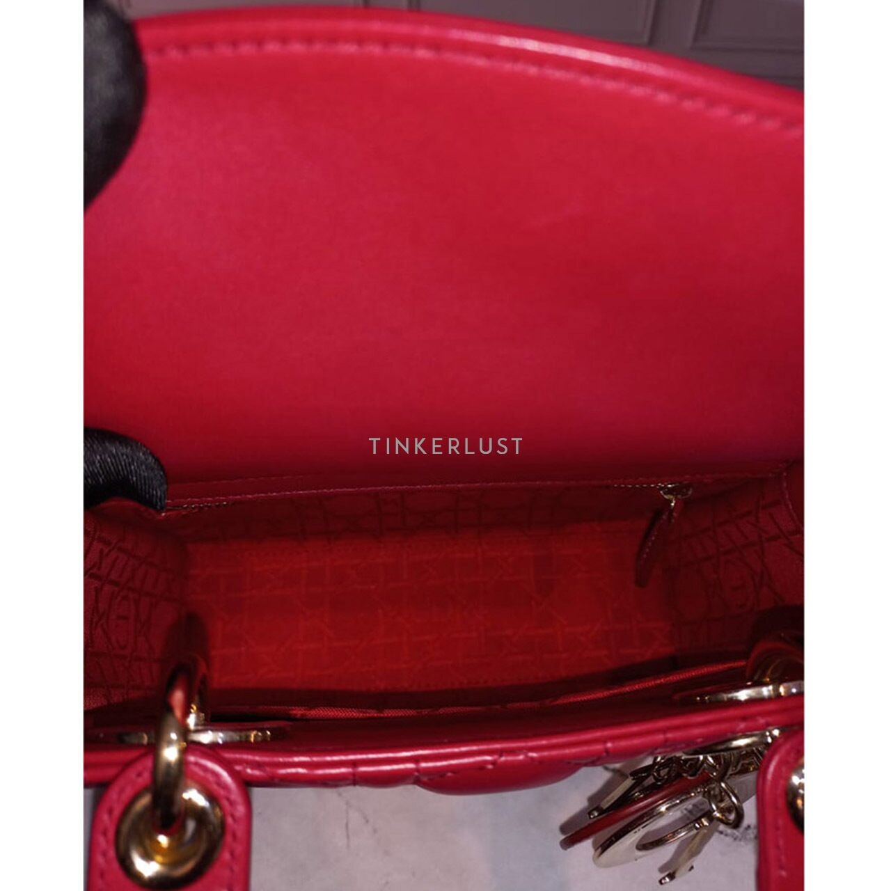 Christian Dior Lady Dior Small Red 2020 GHW Satchel
