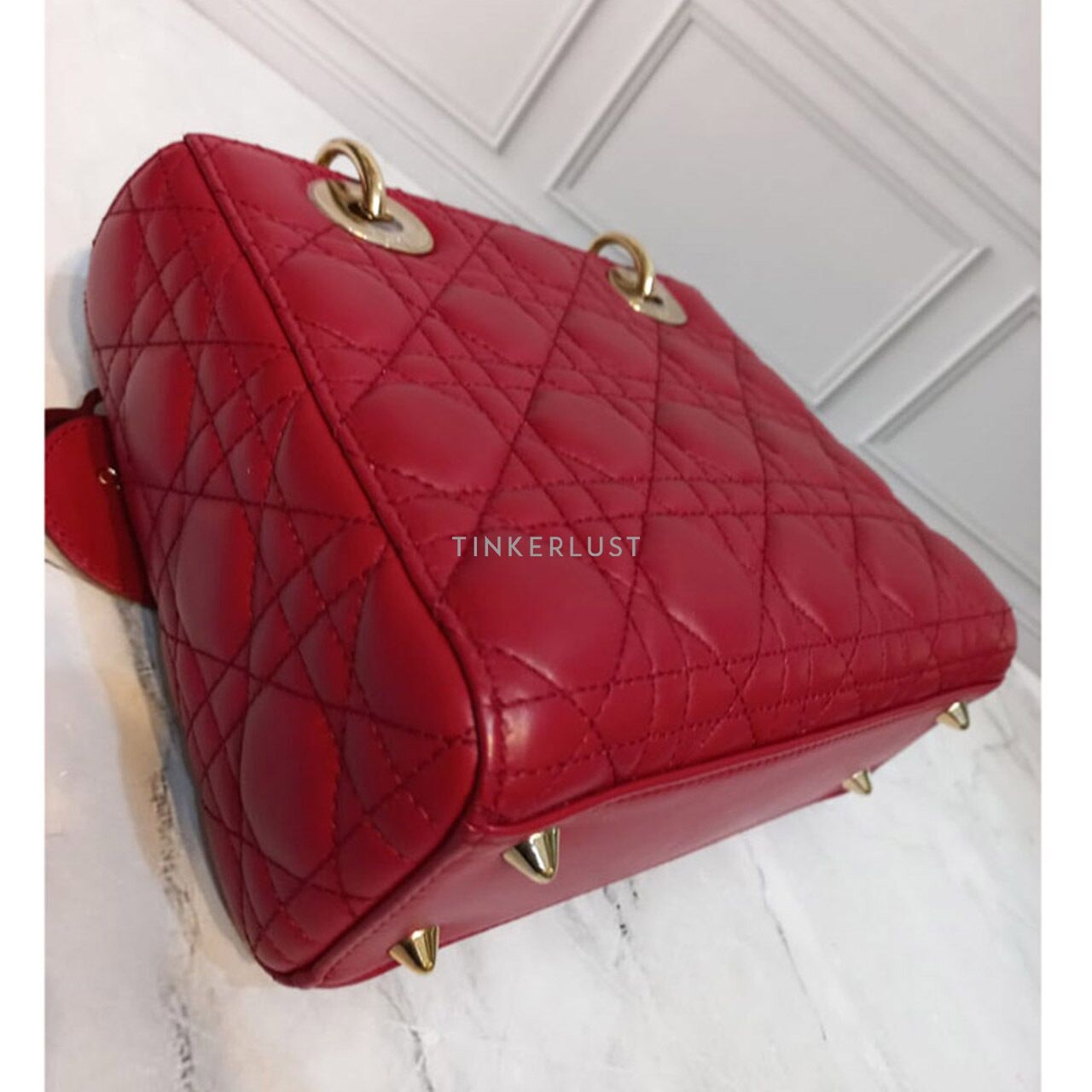 Christian Dior Lady Dior Small Red 2020 GHW Satchel