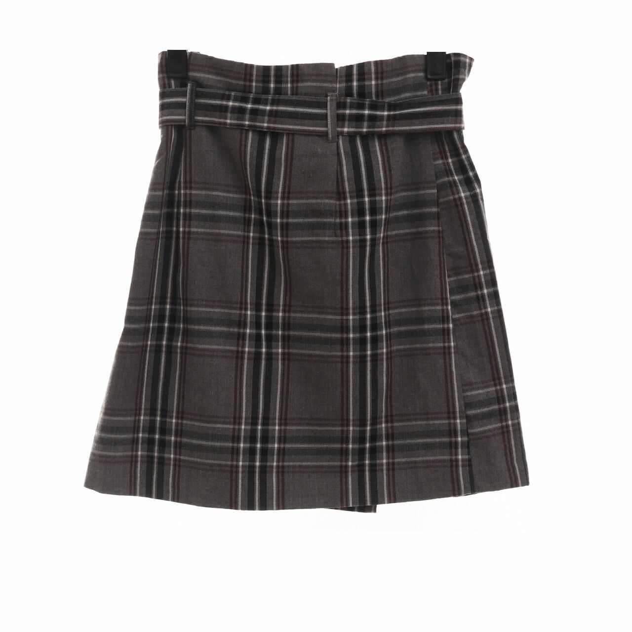 Stradivarius Black & Grey Plaid Mini Skirt