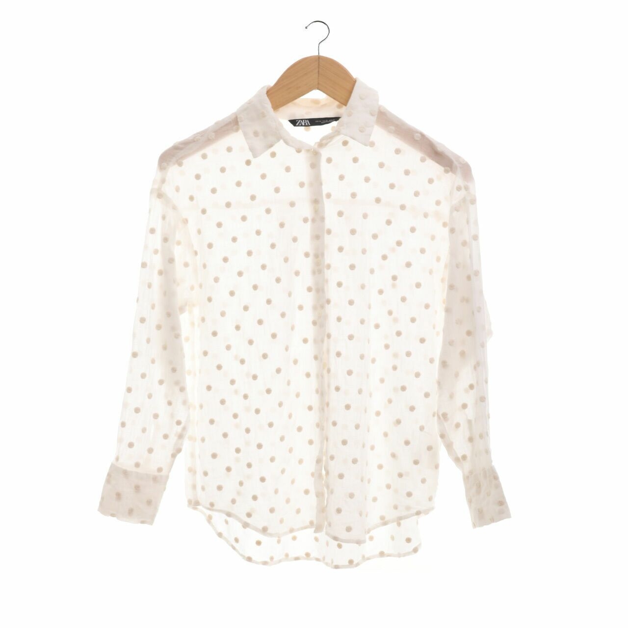 Zara White Patterned Shirt