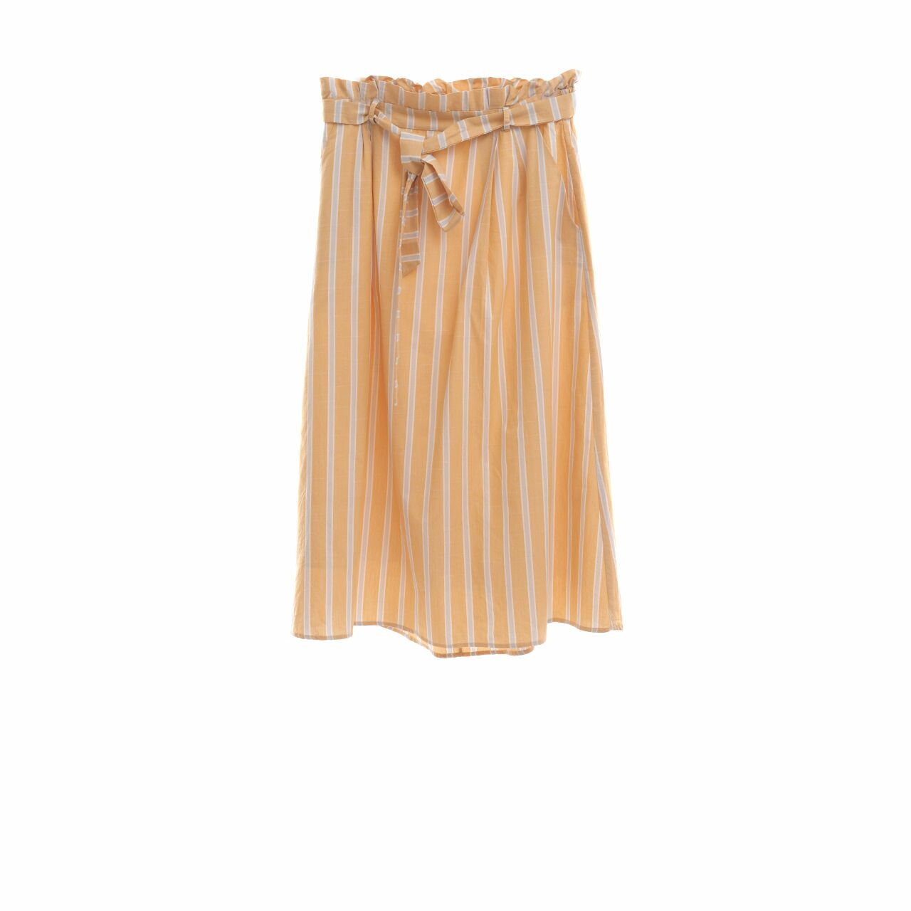 Cotton Ink Mustard Stripes Midi Skirt