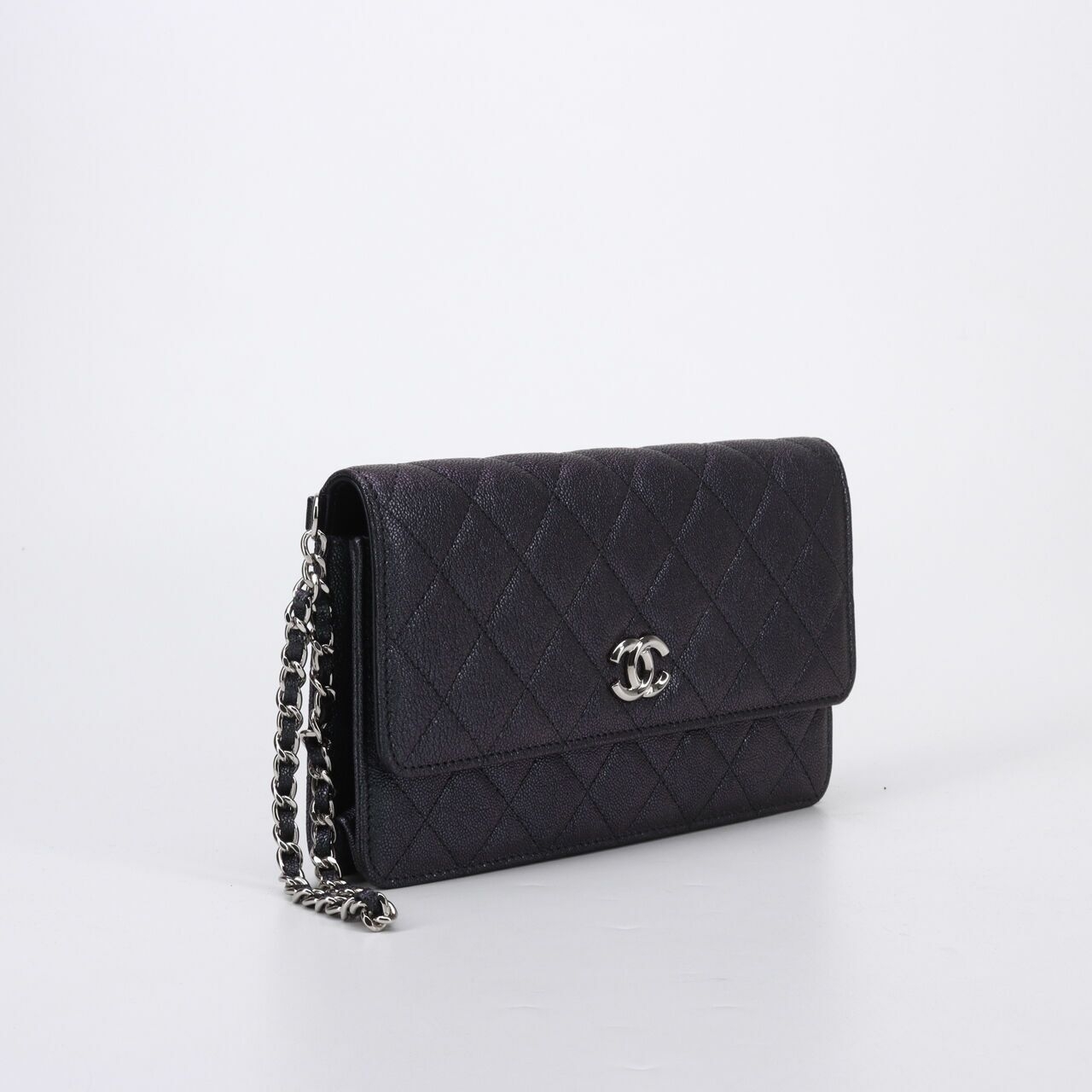 Chanel Iridescent Caviar Quilted Wallet On Chain Sling Bag