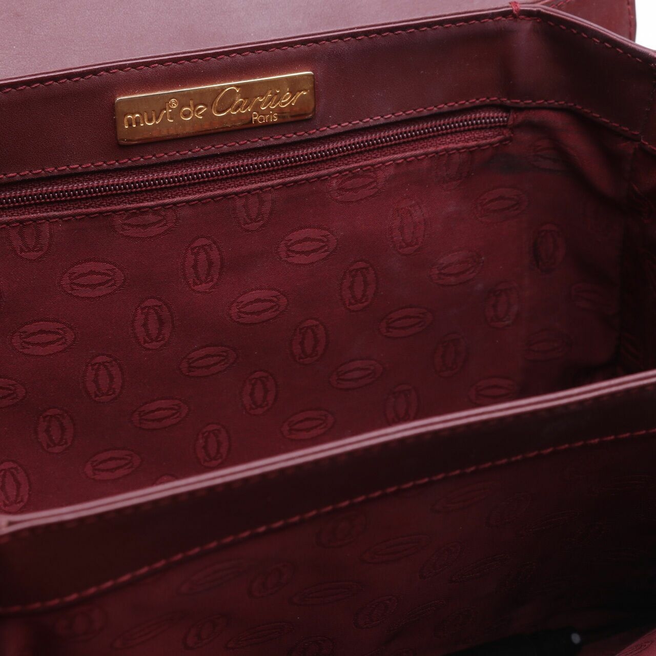 Cartier Must de Cartier Vintage Burgundy Sling Bag