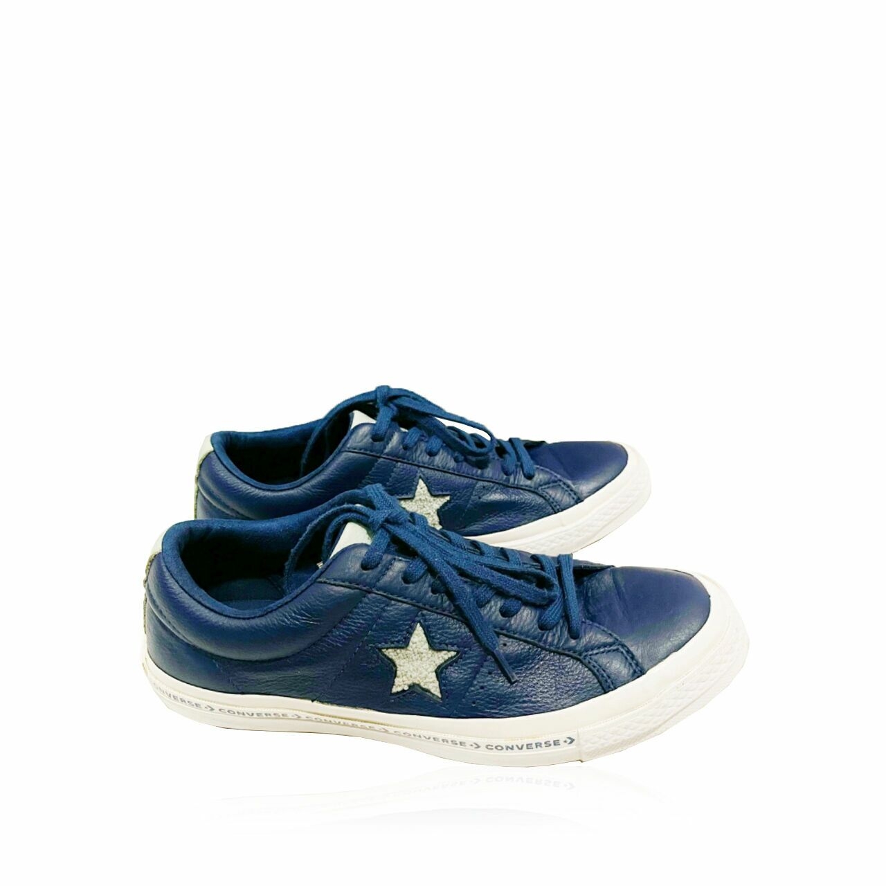 Converse Navy Plaid Sneakers