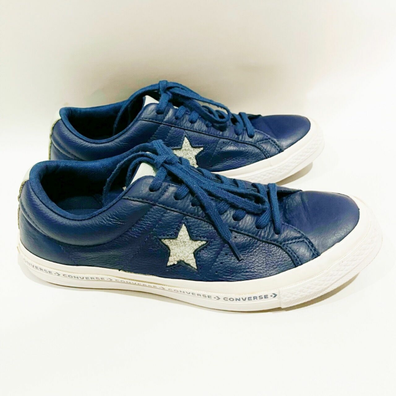 Converse Navy Plaid Sneakers