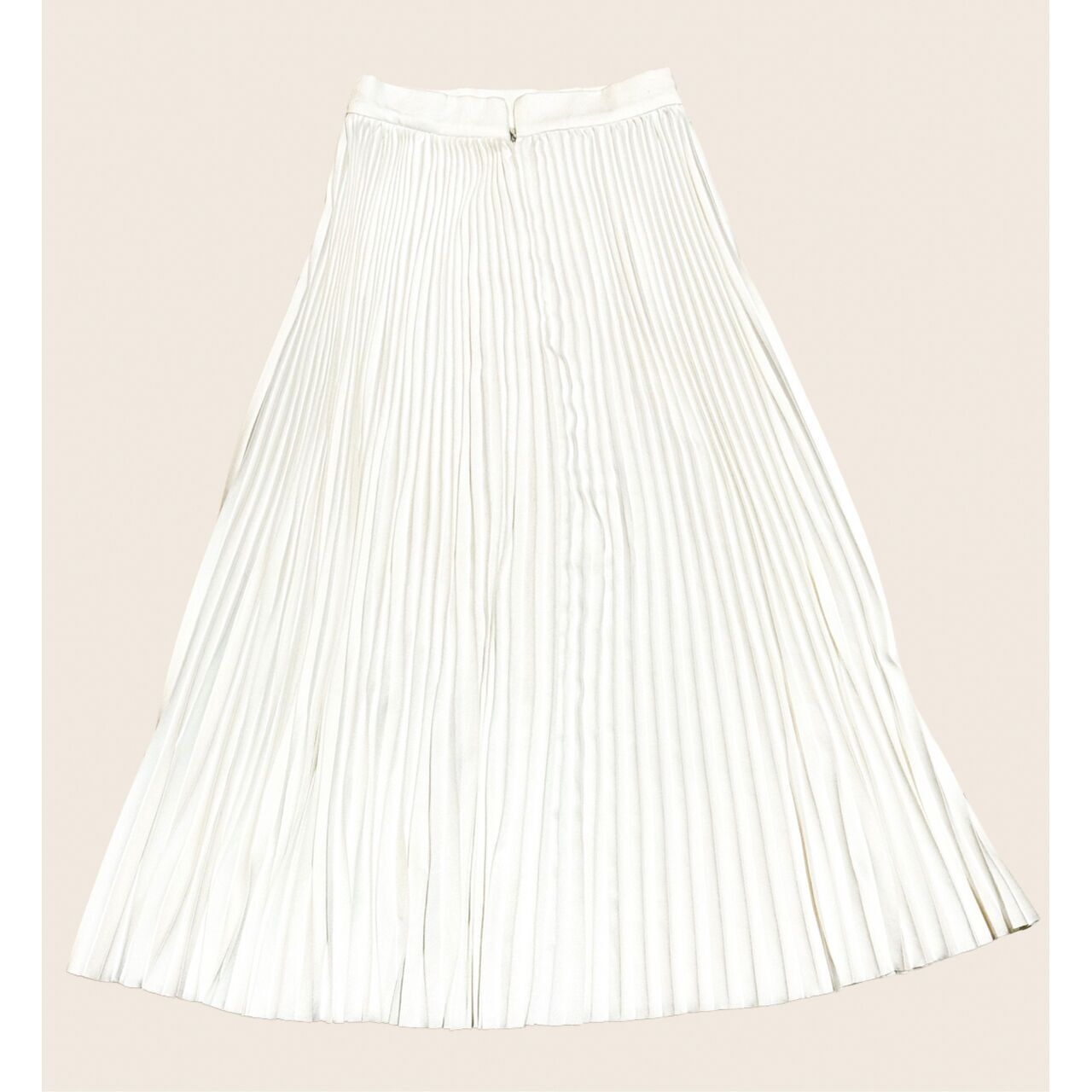 Claude White Pleated Maxi Skirt