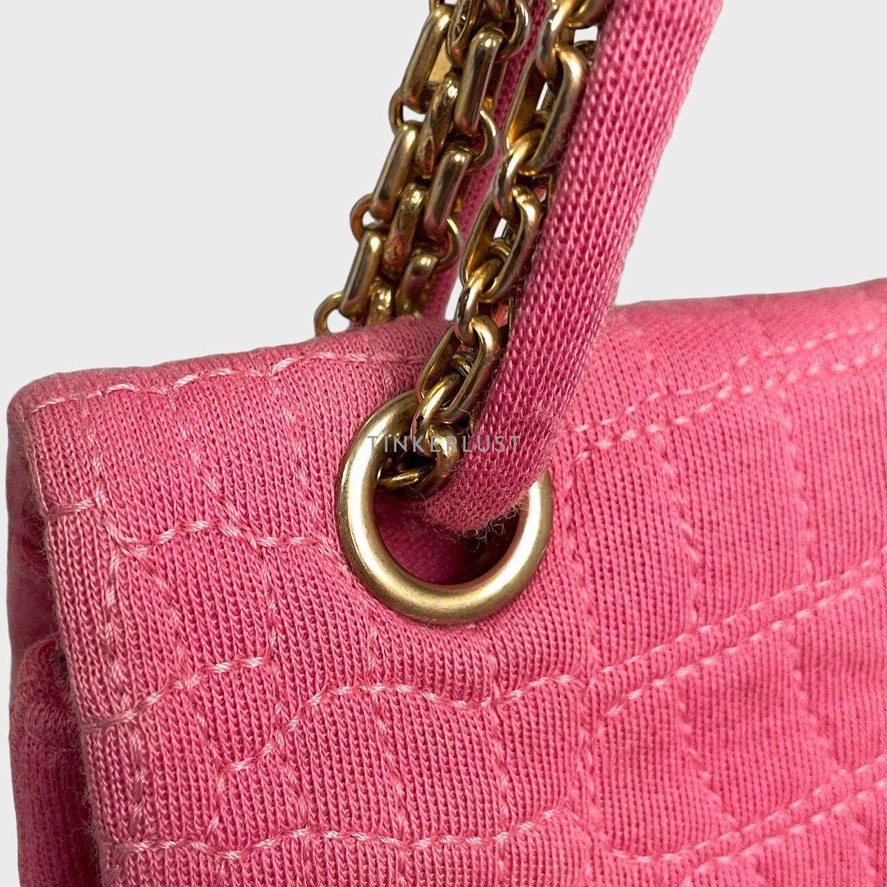 Chanel Reissue Pink Jersey Croco #11 GHW Shoulder Bag