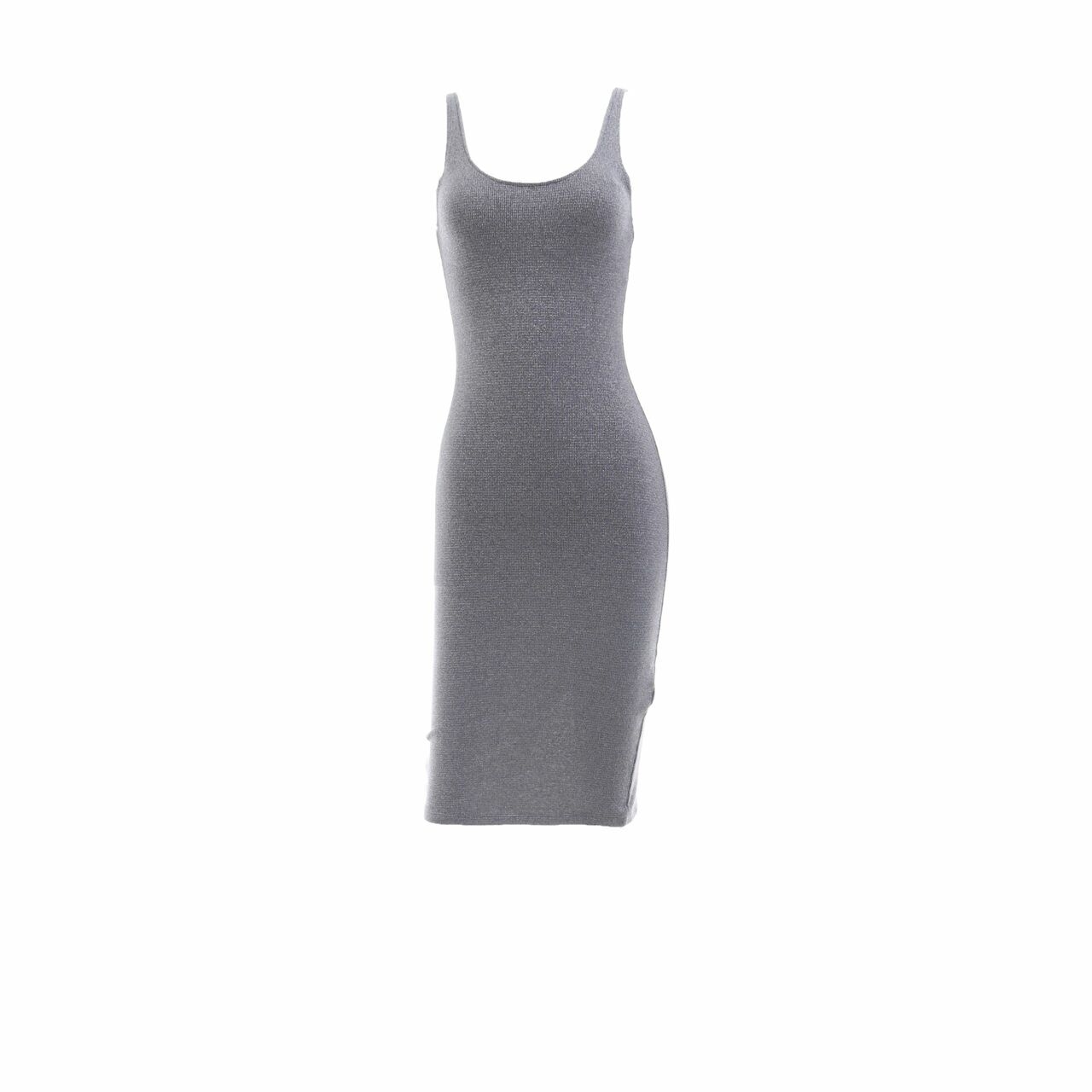 Pull & Bear Grey Glitter Midi Dress