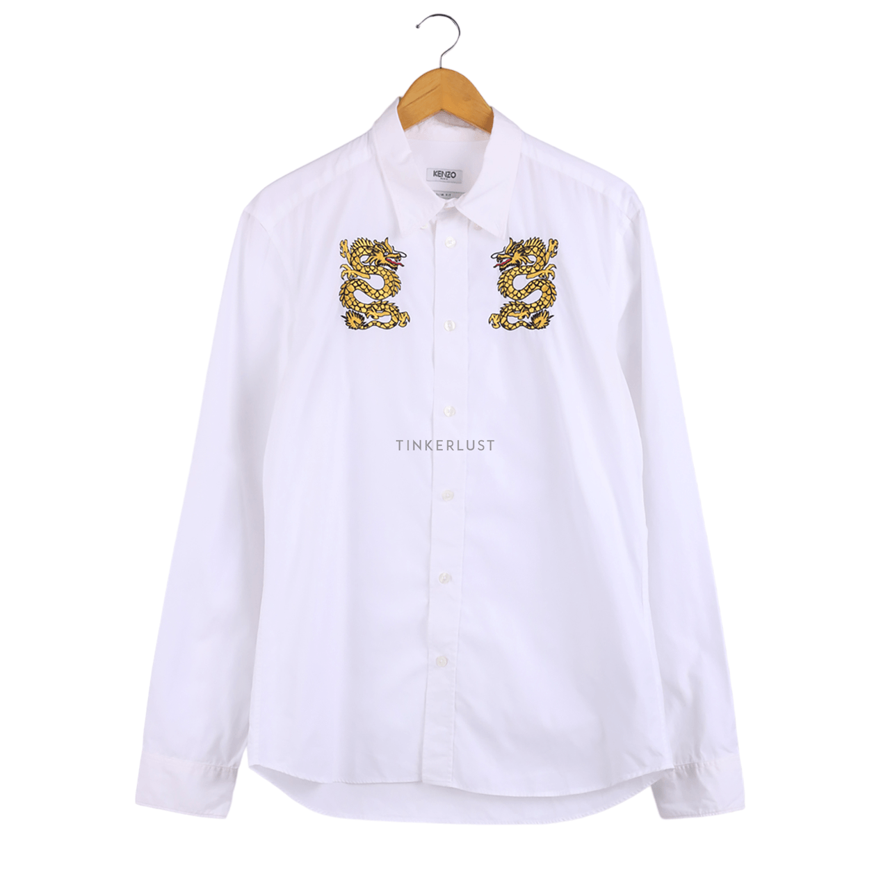 Kenzo Dragon Embroidered White Shirt
