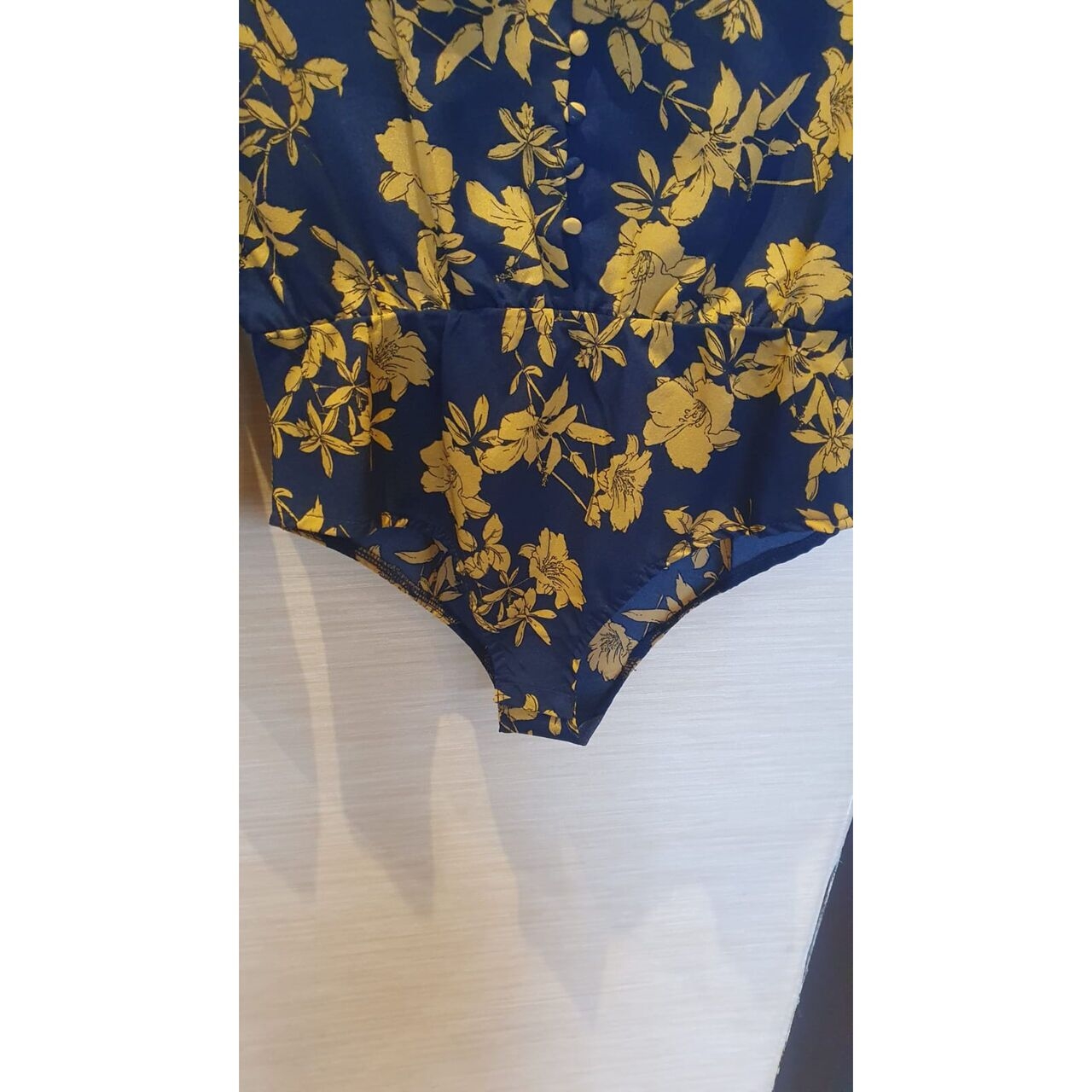 Pomelo. Navy & Yellow Floral Blouse