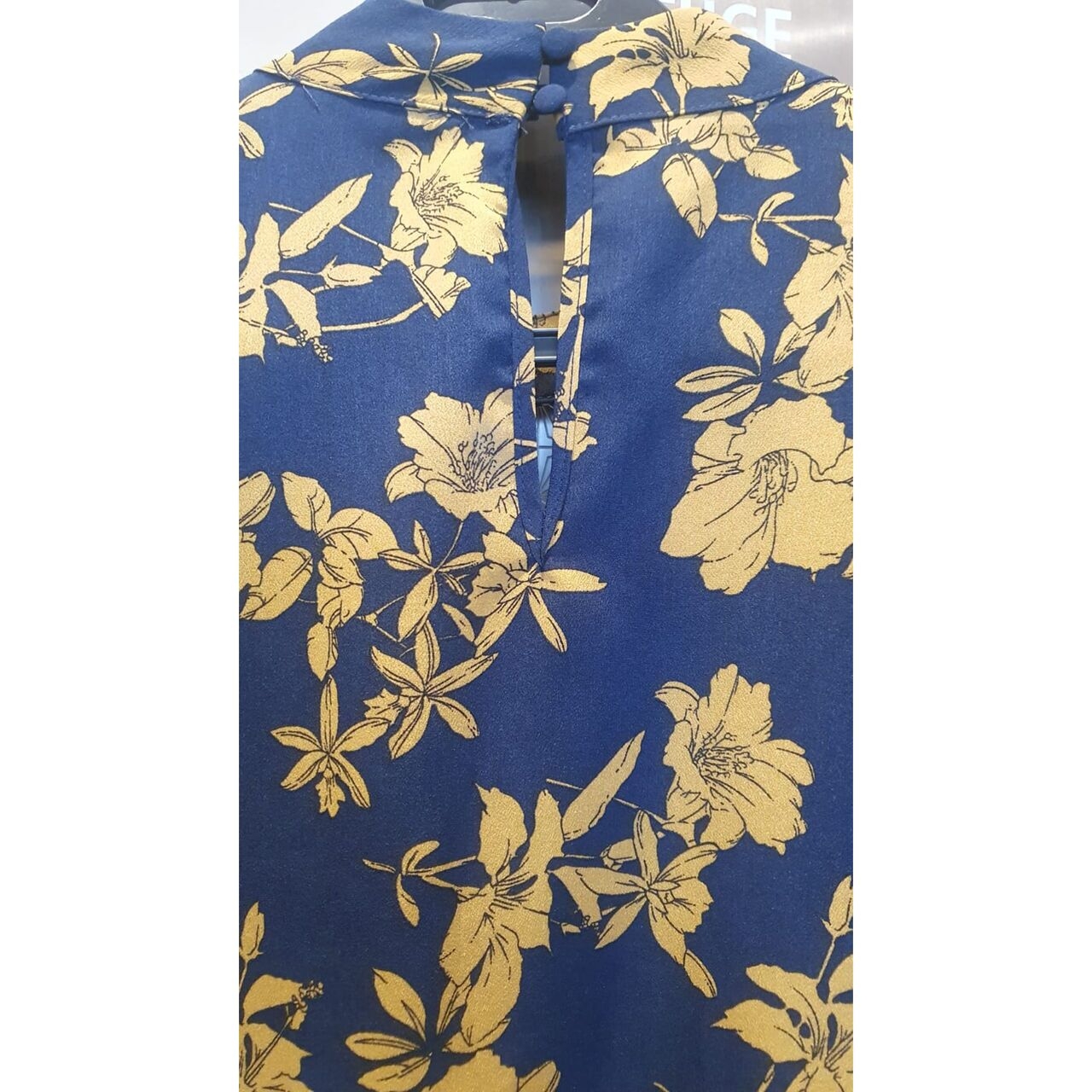 Pomelo. Navy & Yellow Floral Blouse