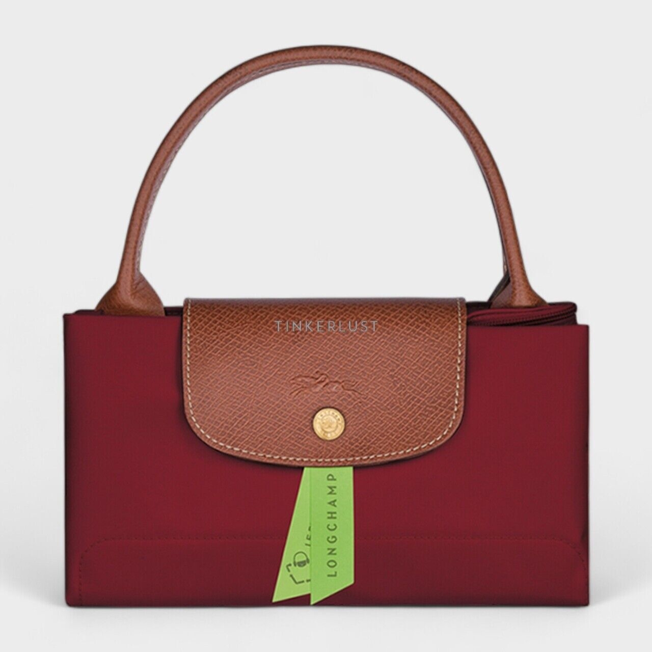 Longchamp Medium Le Pliage Top Handle Bag in Dark Red Handbag