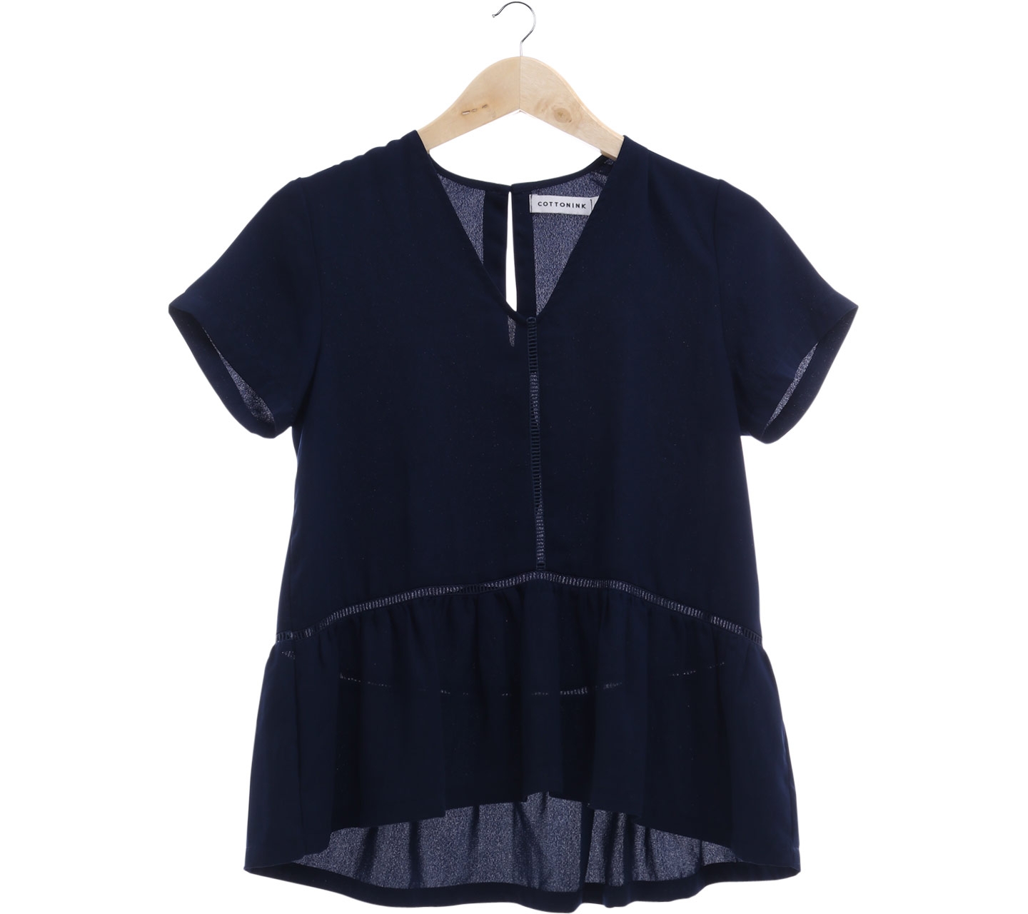 Cotton ink navy blouse
