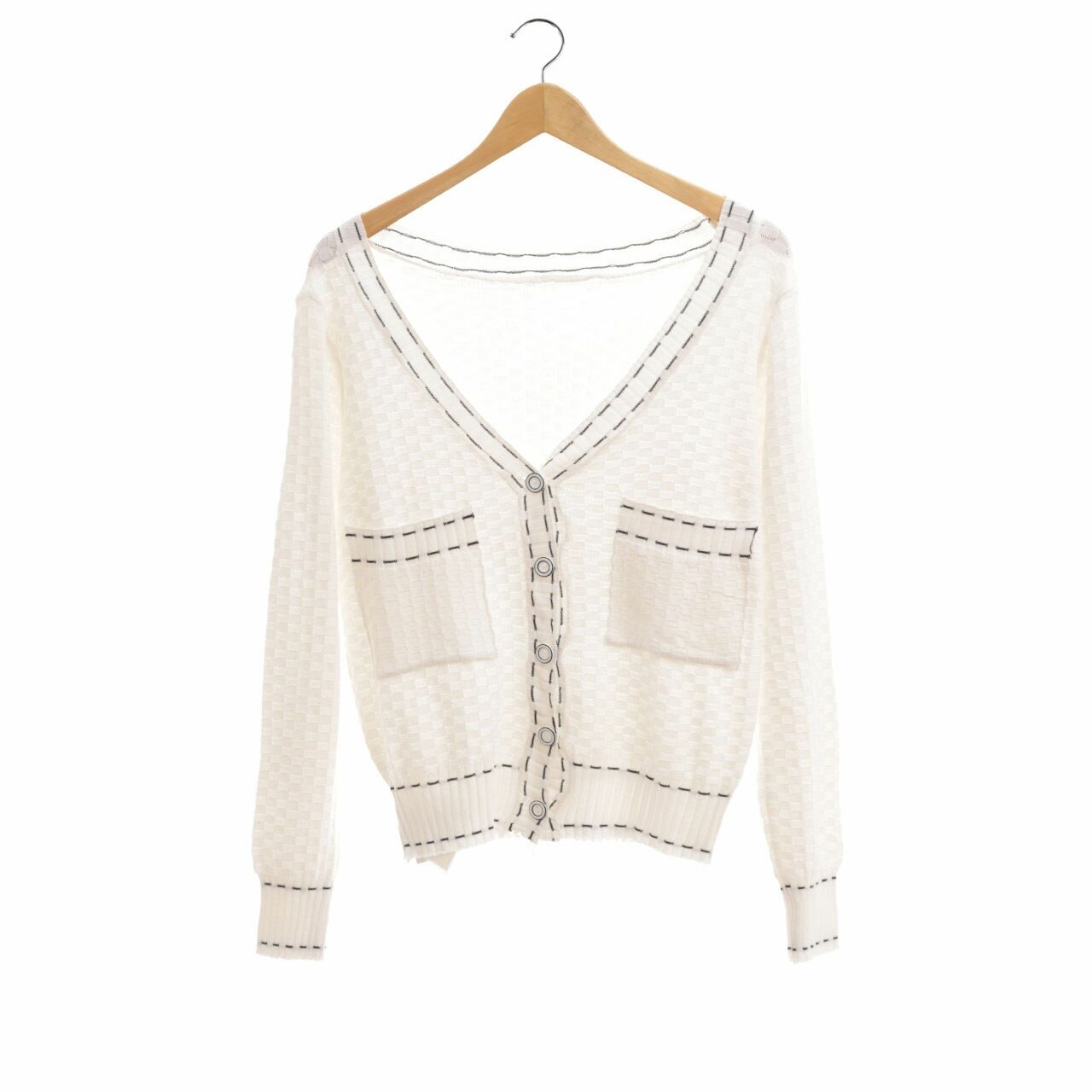 Private Collection White Knit Cardigan