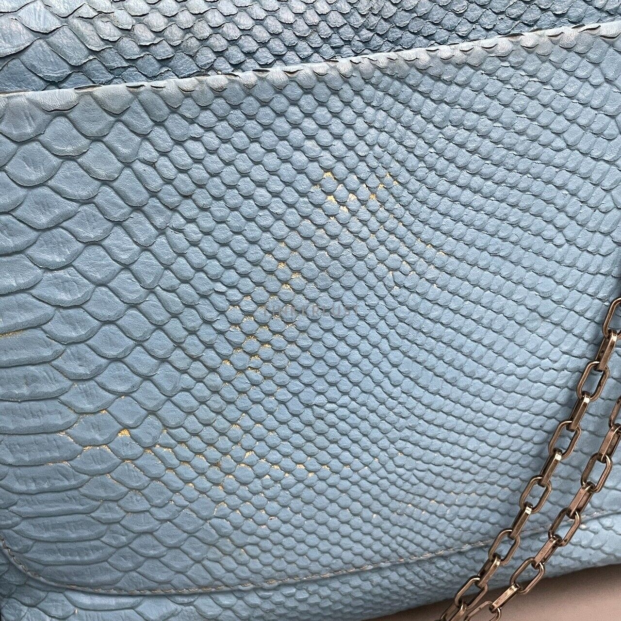 Lanvin Blue Snakeskin Tote Bag