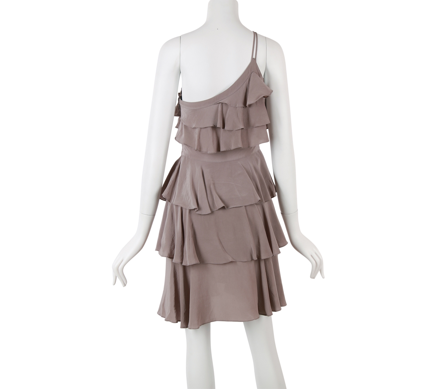 Warehouse Brown Ruffle Mini Dress