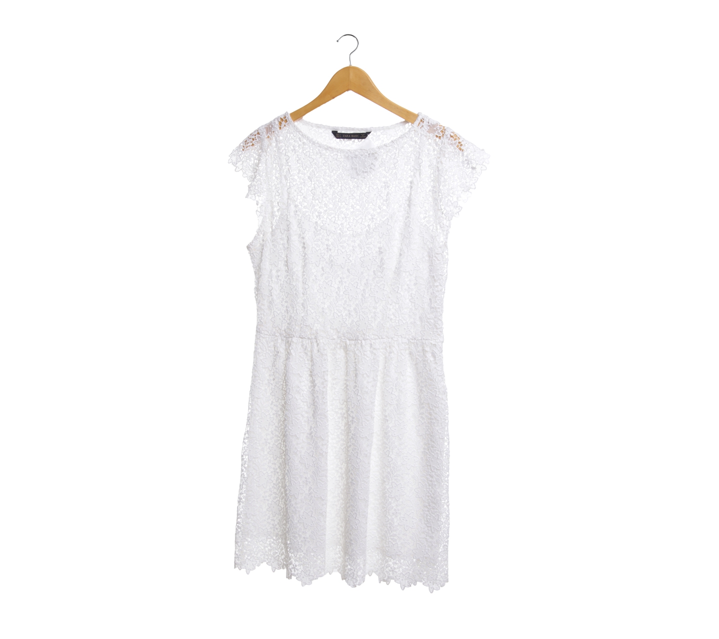 Zara White Lace Midi Dress