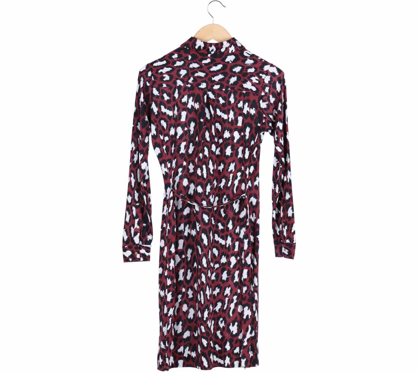 Diane Von Furstenberg Multi Colour Animal Print Midi Dress