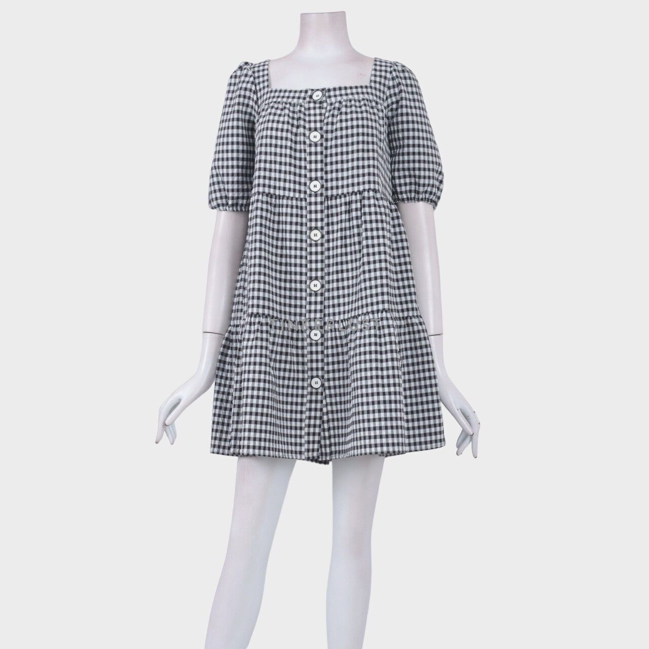 Zara Black & White Gingham Mini Dress