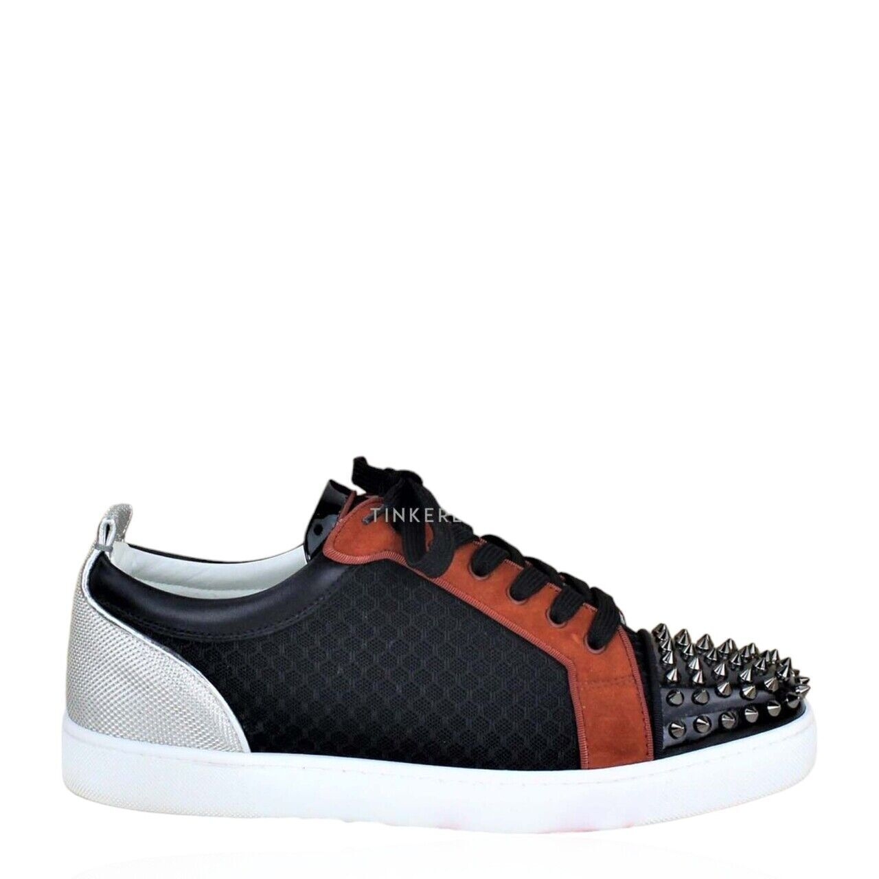 Christian Louboutin Junior Spikes Black & Orange Sneakers