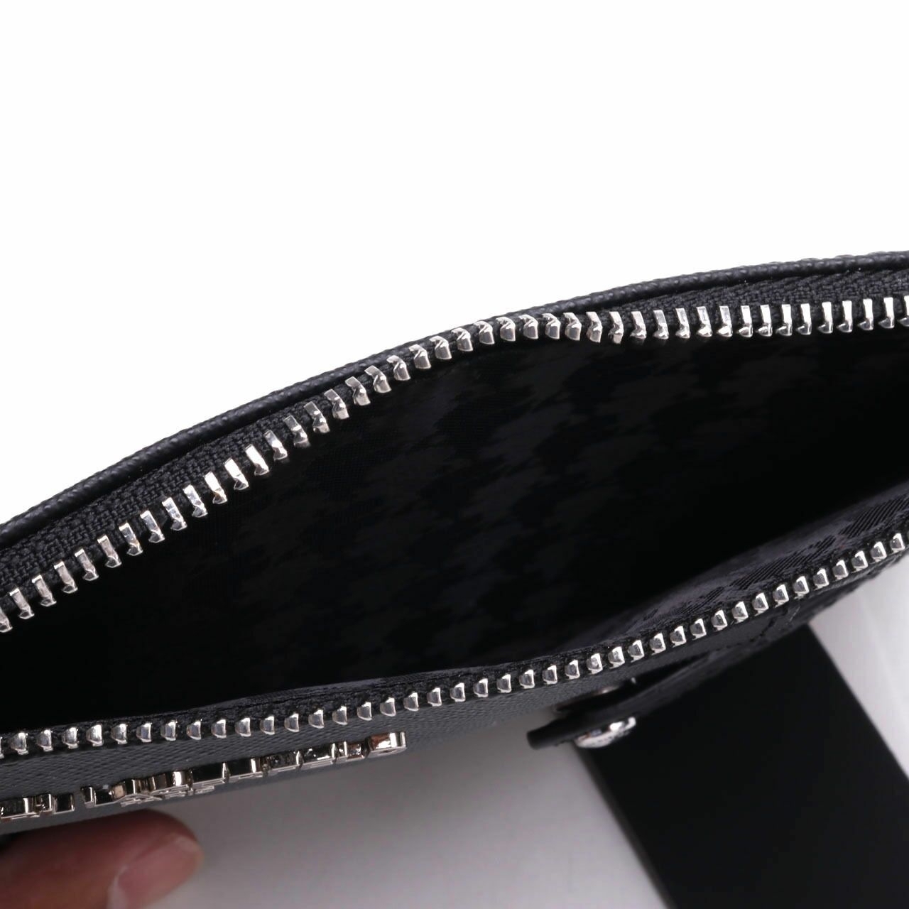 Karl Lagerfeld Black Zip Wristlet Wallet Pouch
