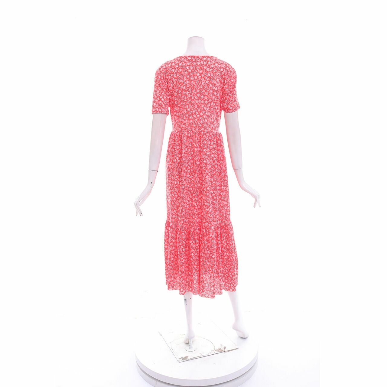 Zara Red Patterned Midi Dress