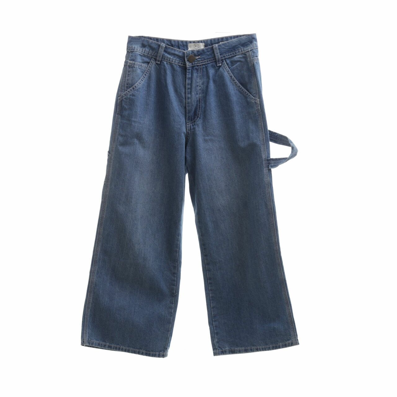 Cotton On Dark Blue Mid Wide Cropped Pants