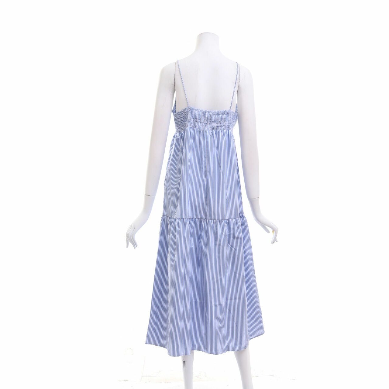 Stradivarius Blue & White Stripes Midi Dress